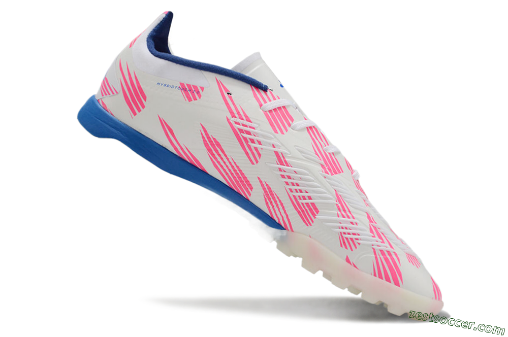 Adidas Predator 24 Elite TF Low-Tops Soccer Shoes - White/Pink/Blue 4