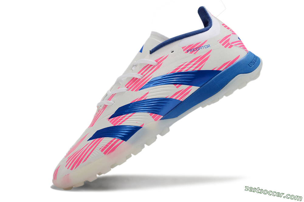 Adidas Predator 24 Elite TF Low-Tops Soccer Shoes - White/Pink/Blue 5