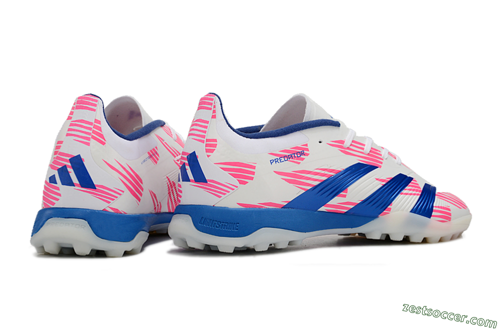 Adidas Predator 24 Elite TF Low-Tops Soccer Shoes - White/Pink/Blue 6