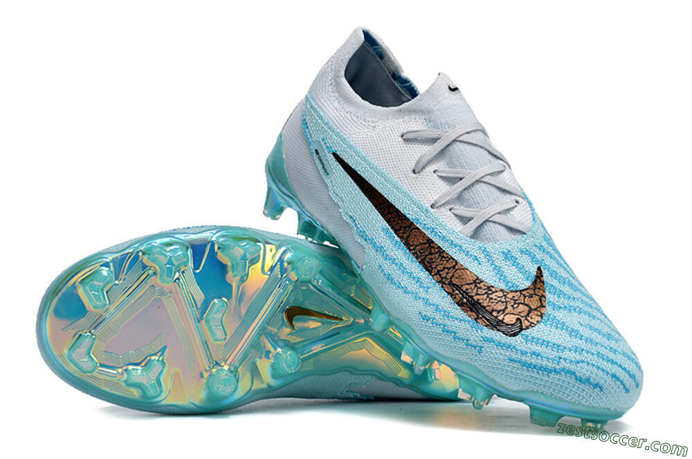 Nike Phantom GX Elite FG Low-Tops Soccer Cleats - Jade/Black/Gold 4
