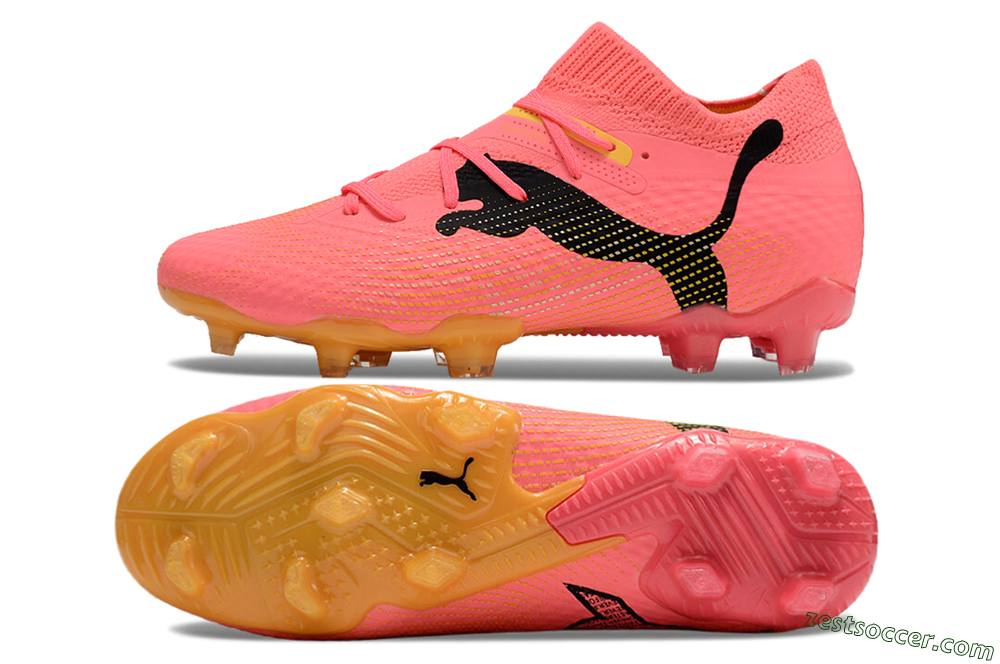 Puma Future Ultimate FG Low-Tops Soccer Cleats - Pink/Black/Yellow 1