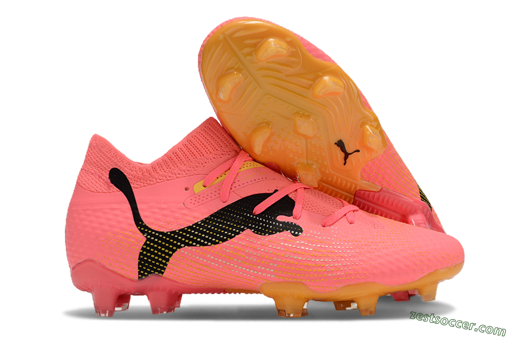 Puma Future Ultimate FG Low-Tops Soccer Cleats - Pink/Black/Yellow 0