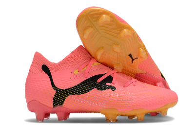 Puma Future Ultimate FG Low-Tops Soccer Cleats - Pink/Black/Yellow