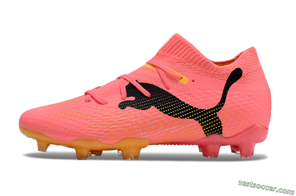 Puma Future Ultimate FG Low-Tops Soccer Cleats - Pink/Black/Yellow 2