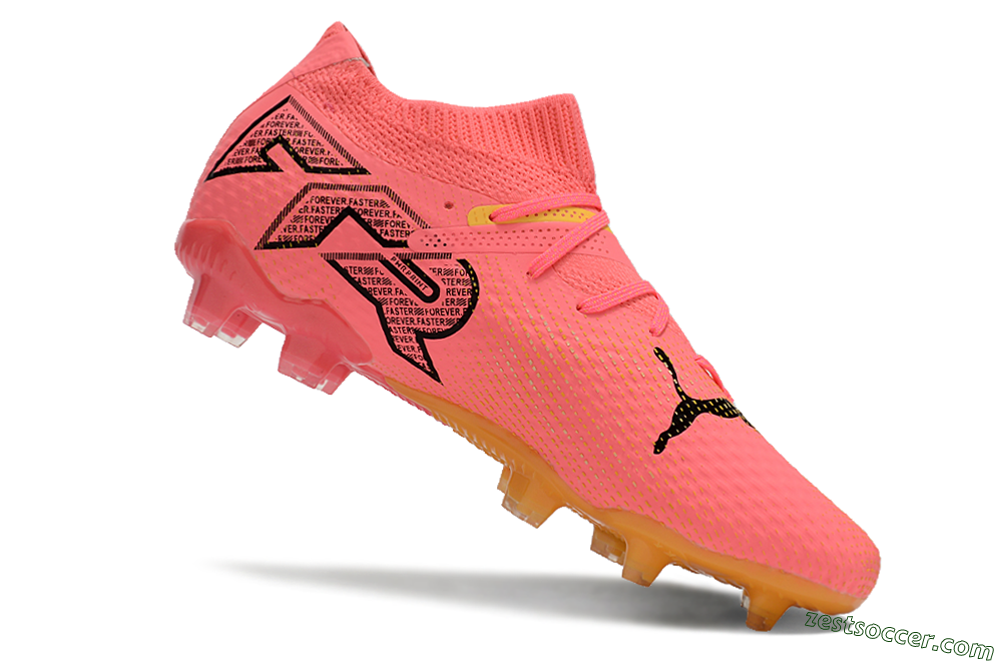 Puma Future Ultimate FG Low-Tops Soccer Cleats - Pink/Black/Yellow 4