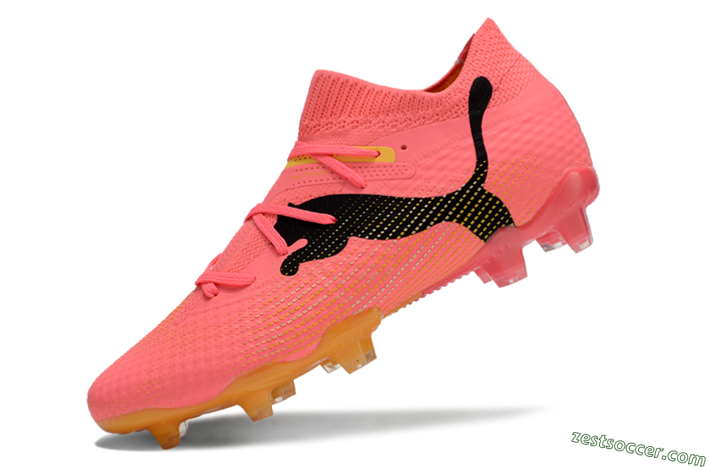 Puma Future Ultimate FG Low-Tops Soccer Cleats - Pink/Black/Yellow 5