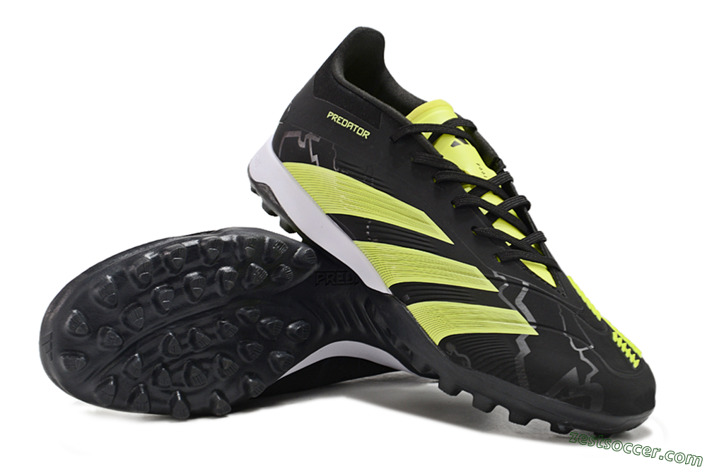Adidas Predator 24 Elite TF Low-Tops Soccer Shoes - Black/Yellow/White 3