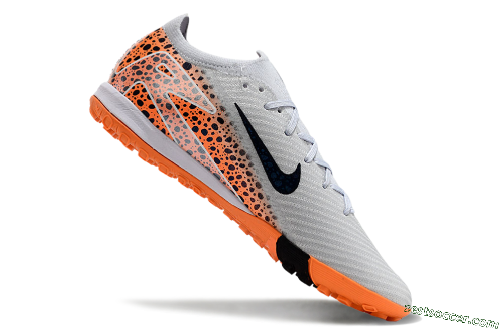 Nike Air Zoom Mercurial Vapor 15 Elite TF Low-Tops Soccer Shoes - Grey/Orange/Black 4