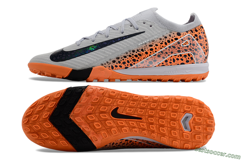 Nike Air Zoom Mercurial Vapor 15 Elite TF Low-Tops Soccer Shoes - Grey/Orange/Black 1