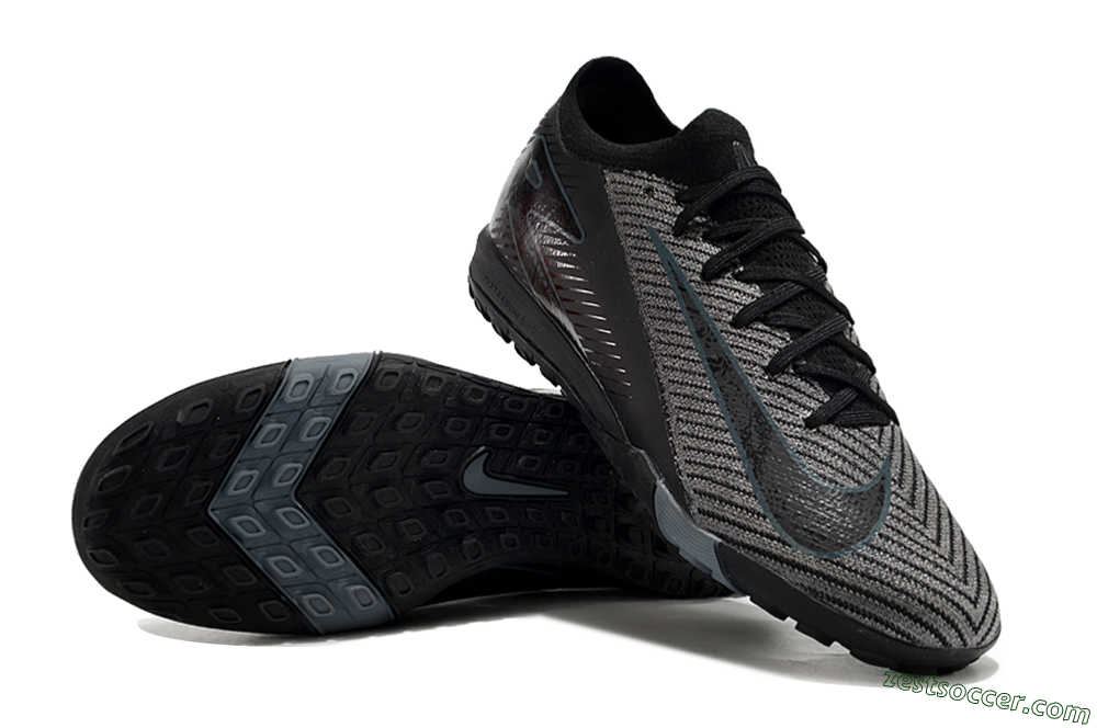 Nike Air Zoom Mercurial Vapor 16 Elite TF Low-Tops Soccer Shoes - Silver/Black/Blue 3