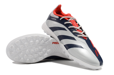 Adidas Predator 24 Elite TF Low-Tops Soccer Shoes - Silver/Blue/Red