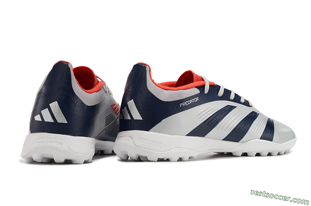 Adidas Predator 24 Elite TF Low-Tops Soccer Shoes - Silver/Blue/Red 6