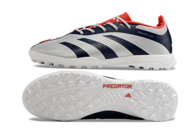 Adidas Predator 24 Elite TF Low-Tops Soccer Shoes - Silver/Blue/Red