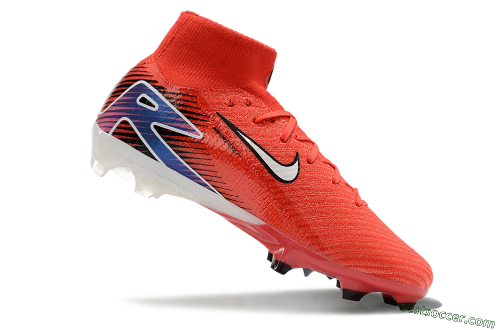 Nike Air Zoom Mercurial Superfly 10 Elite FG High-Tops Soccer Cleats - Red/White/Blue 4