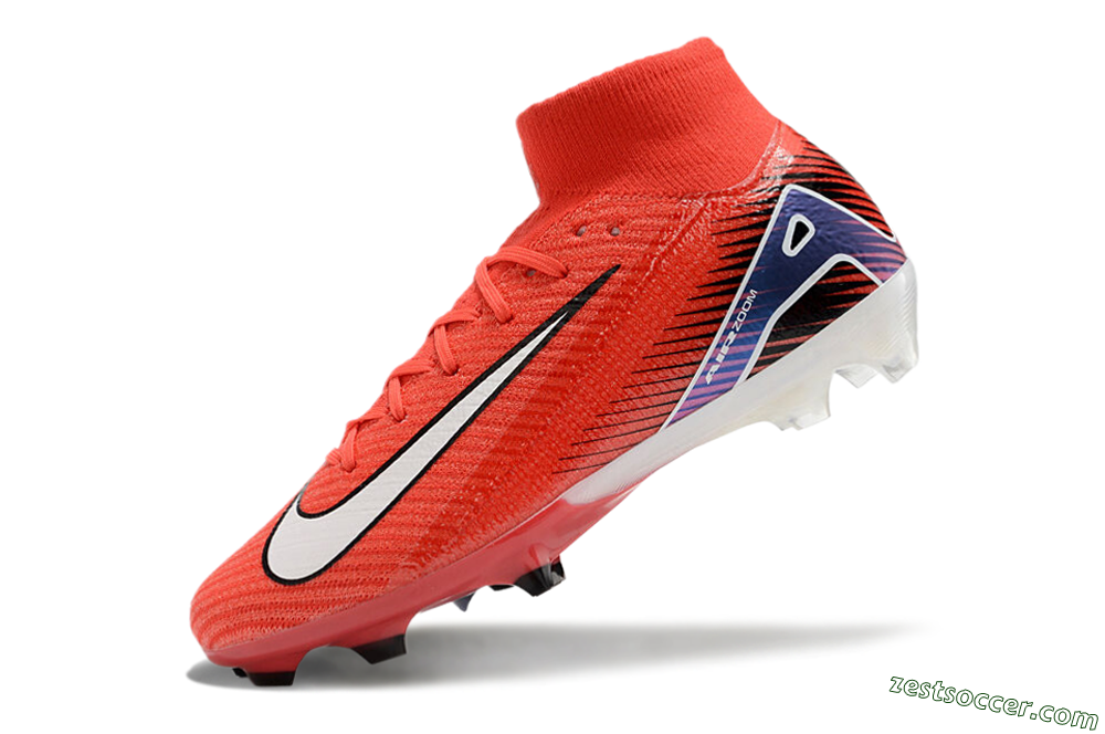 Nike Air Zoom Mercurial Superfly 10 Elite FG High-Tops Soccer Cleats - Red/White/Blue 5
