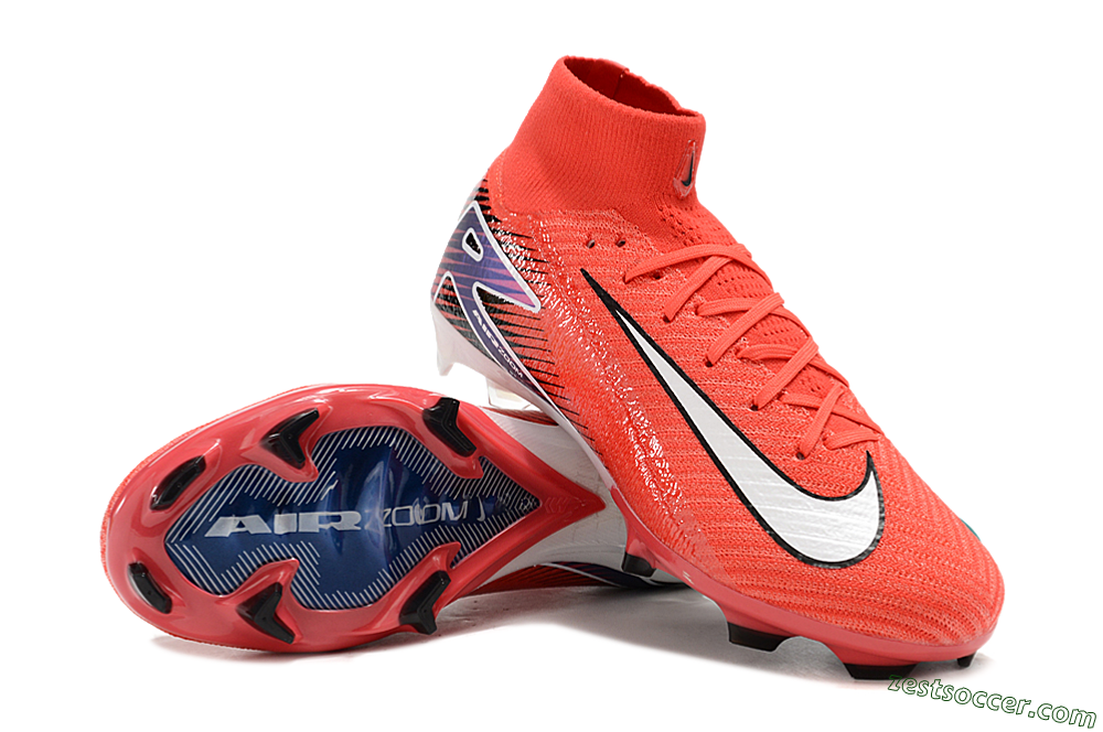 Nike Air Zoom Mercurial Superfly 10 Elite FG High-Tops Soccer Cleats - Red/White/Blue 3
