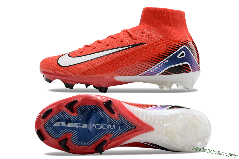 Nike Air Zoom Mercurial Superfly 10 Elite FG High-Tops Soccer Cleats - Red/White/Blue 1