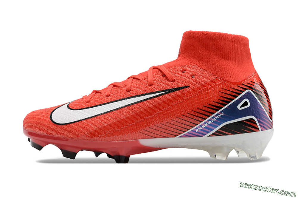 Nike Air Zoom Mercurial Superfly 10 Elite FG High-Tops Soccer Cleats - Red/White/Blue 2