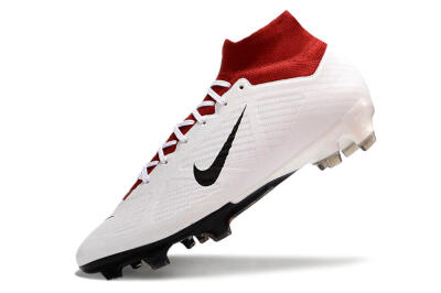 Nike Air Zoom Mercurial Superfly 9 Elite FG High-Tops Soccer Cleats - White/Black/Red
