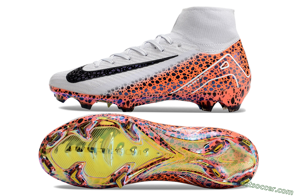 Nike Air Zoom Mercurial Superfly 10 Elite FG High-Tops Soccer Cleats - Grey/Leopard/Gold 1