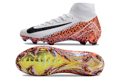 Nike Air Zoom Mercurial Superfly 10 Elite FG High-Tops Soccer Cleats - Grey/Leopard/Gold