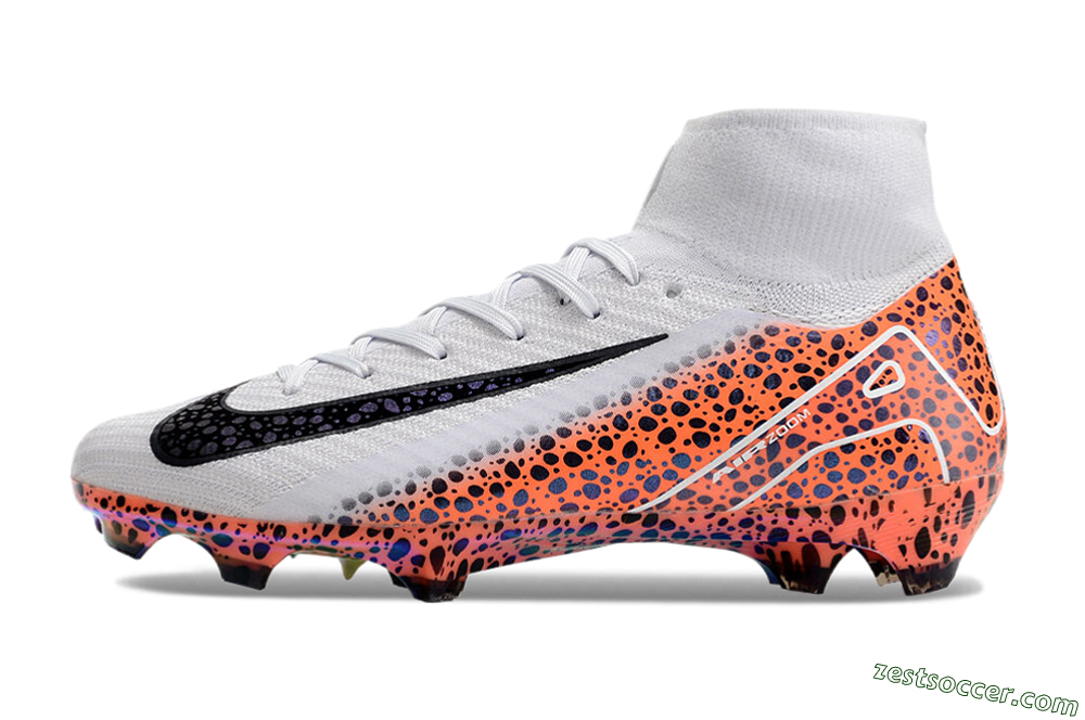 Nike Air Zoom Mercurial Superfly 10 Elite FG High-Tops Soccer Cleats - Grey/Leopard/Gold 2