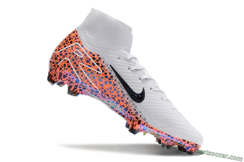 Nike Air Zoom Mercurial Superfly 10 Elite FG High-Tops Soccer Cleats - Grey/Leopard/Gold 4