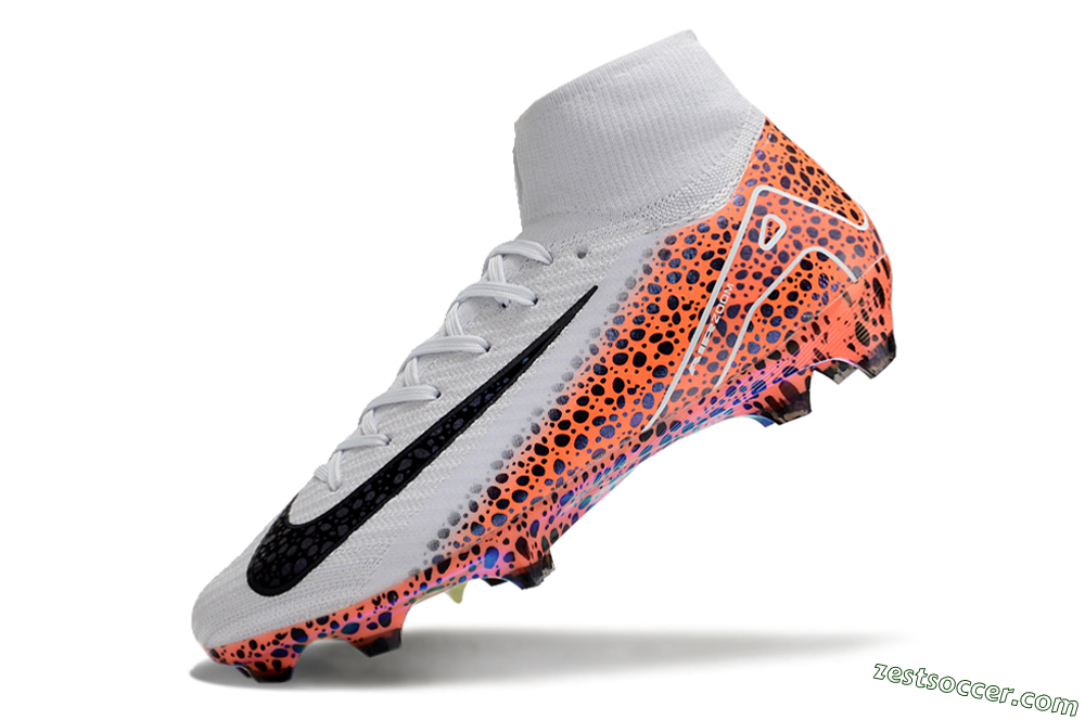 Nike Air Zoom Mercurial Superfly 10 Elite FG High-Tops Soccer Cleats - Grey/Leopard/Gold 5