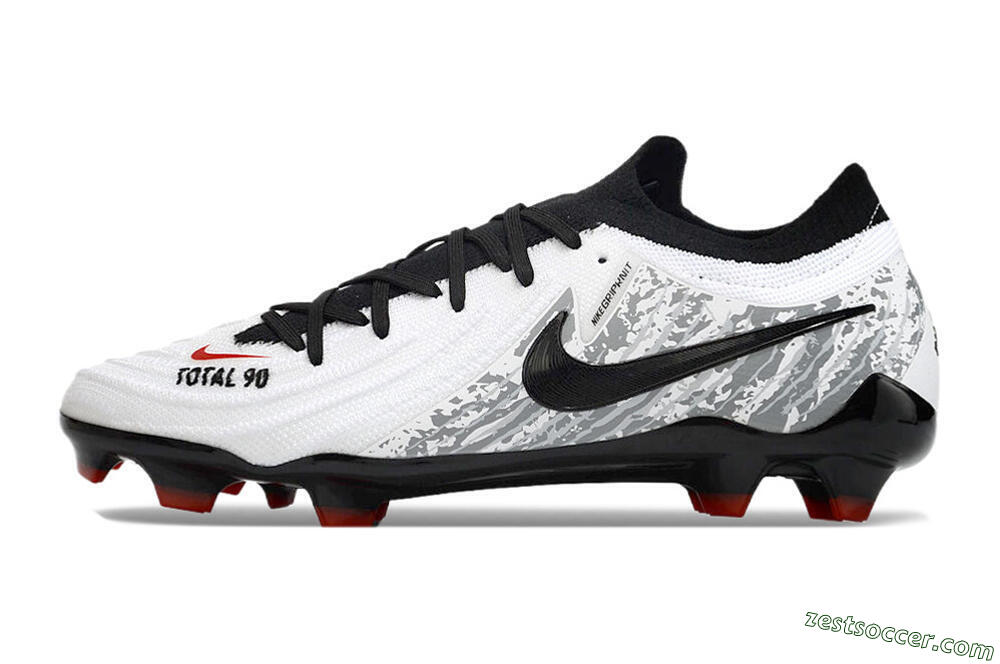 Nike Phantom Luna Elite FG Low-Tops Soccer Cleats - White/Red/Black/Grey 2