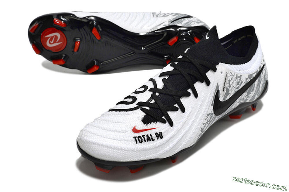 Nike Phantom Luna Elite FG Low-Tops Soccer Cleats - White/Red/Black/Grey 3