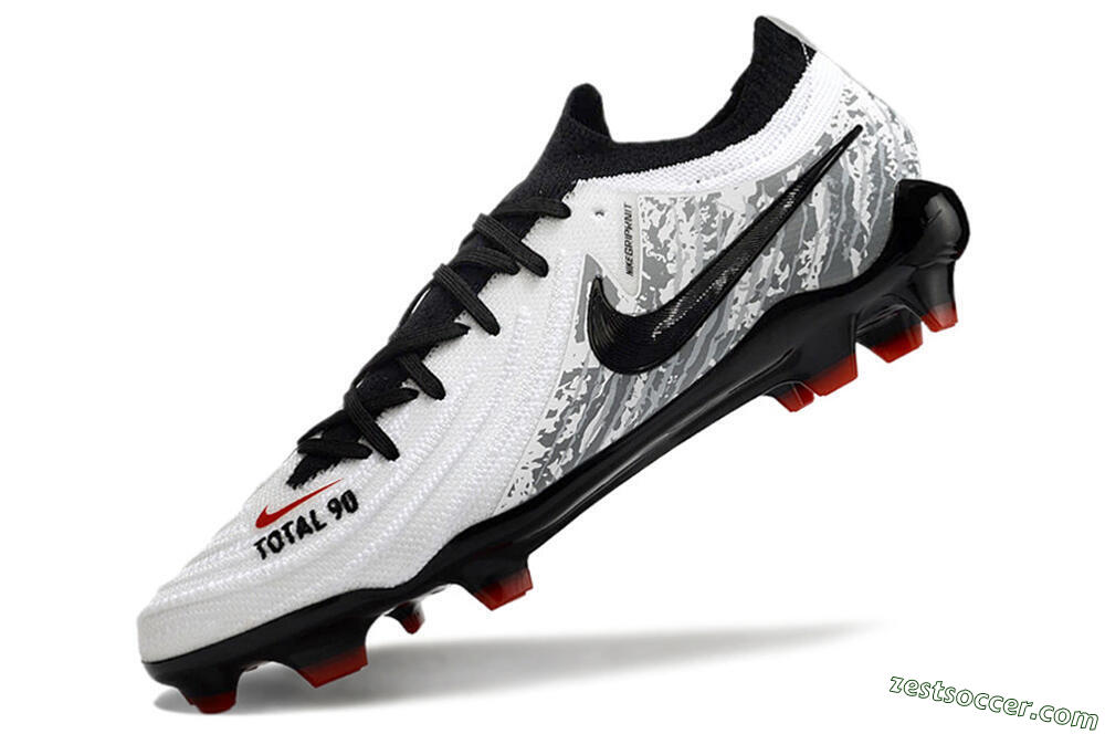 Nike Phantom Luna Elite FG Low-Tops Soccer Cleats - White/Red/Black/Grey 5