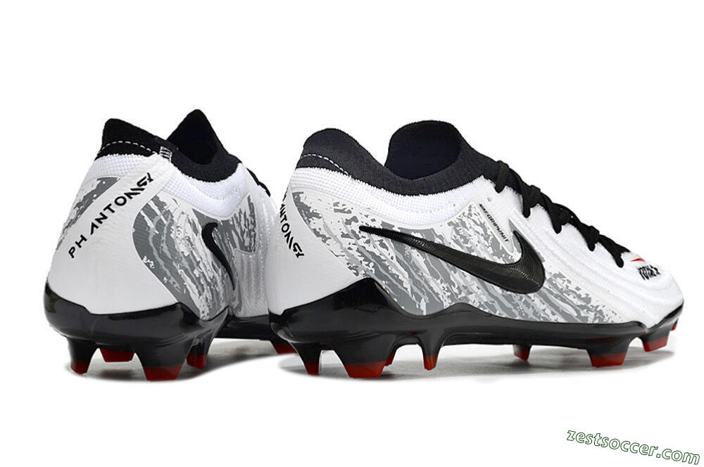 Nike Phantom Luna Elite FG Low-Tops Soccer Cleats - White/Red/Black/Grey 6
