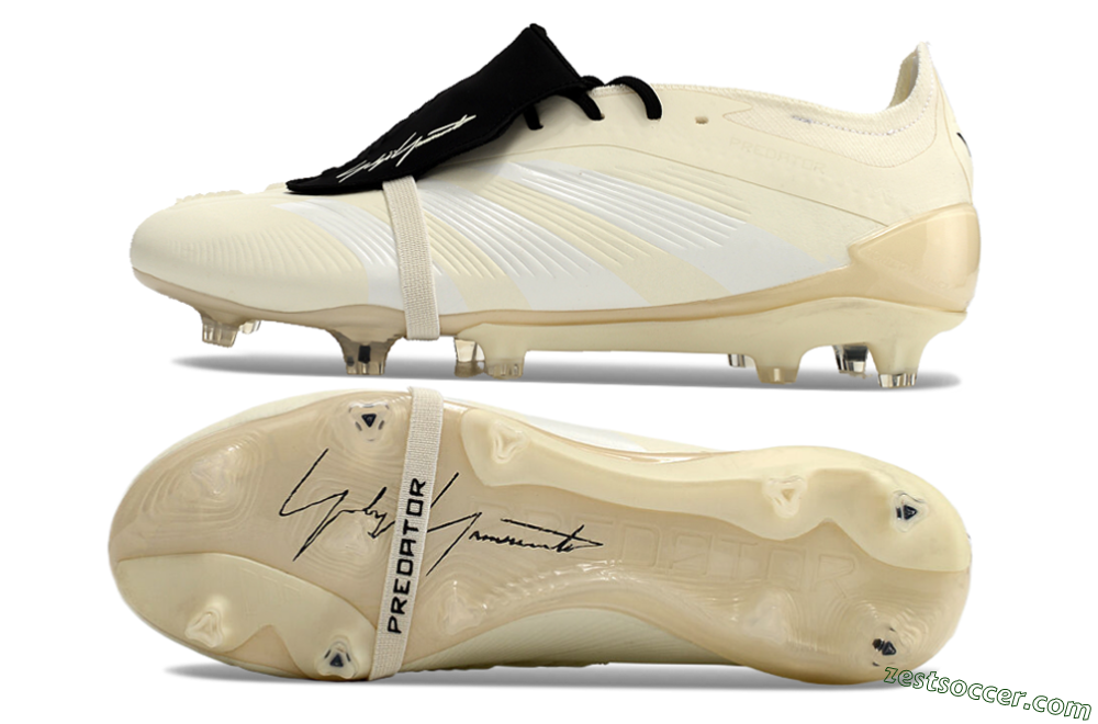 Adidas Predator Elite Foldover Tongue FG Low-Tops Soccer Cleats - Beige/White/Black 1
