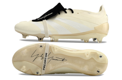 Adidas Predator Elite Foldover Tongue FG Low-Tops Soccer Cleats - Beige/White/Black