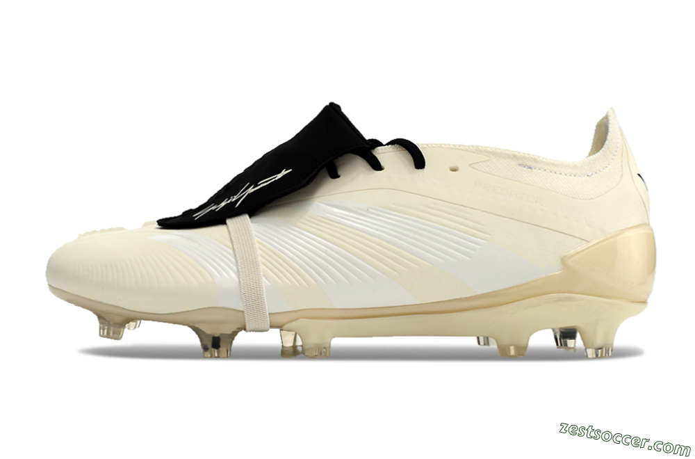 Adidas Predator Elite Foldover Tongue FG Low-Tops Soccer Cleats - Beige/White/Black 2