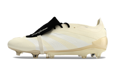 Adidas Predator Elite Foldover Tongue FG Low-Tops Soccer Cleats - Beige/White/Black