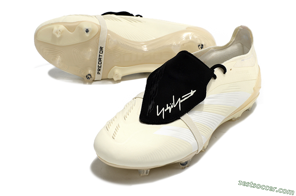 Adidas Predator Elite Foldover Tongue FG Low-Tops Soccer Cleats - Beige/White/Black 3