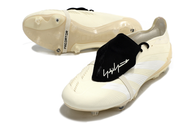 Adidas Predator Elite Foldover Tongue FG Low-Tops Soccer Cleats - Beige/White/Black