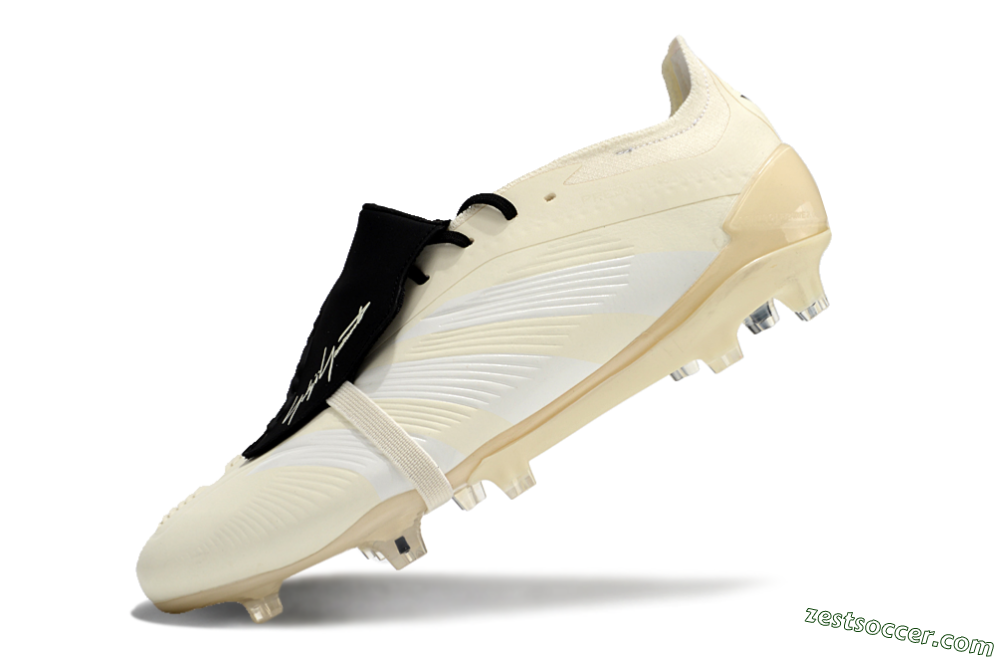 Adidas Predator Elite Foldover Tongue FG Low-Tops Soccer Cleats - Beige/White/Black 5