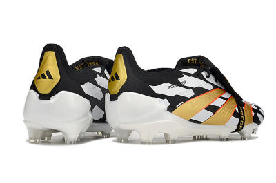 Adidas Predator Elite Foldover Tongue FG Low-Tops Soccer Cleats - Black/White/Gold