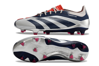 Adidas Predator Accuracy Elite FG Low-Tops Soccer Cleats - Silver/Blue/Red