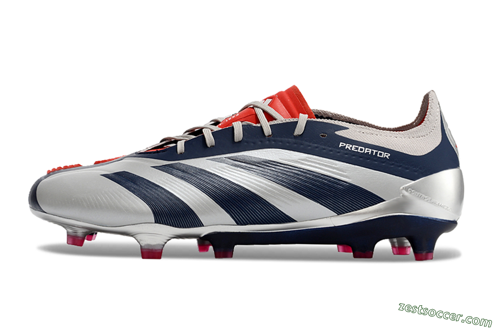 Adidas Predator Accuracy Elite FG Low-Tops Soccer Cleats - Silver/Blue/Red 2