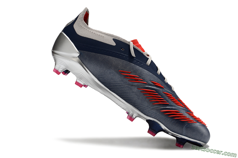 Adidas Predator Accuracy Elite FG Low-Tops Soccer Cleats - Silver/Blue/Red 4