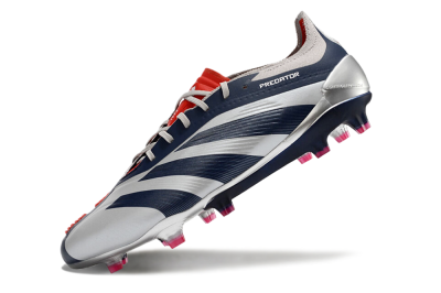 Adidas Predator Accuracy Elite FG Low-Tops Soccer Cleats - Silver/Blue/Red