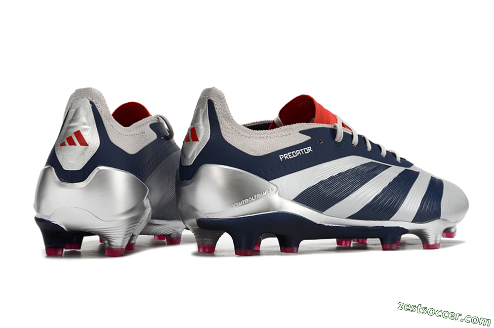 Adidas Predator Accuracy Elite FG Low-Tops Soccer Cleats - Silver/Blue/Red 6
