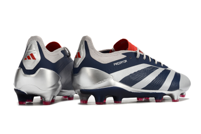 Adidas Predator Accuracy Elite FG Low-Tops Soccer Cleats - Silver/Blue/Red