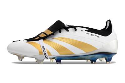 Adidas Predator Elite Foldover Tongue FG Low-Tops Soccer Cleats - White/Gold/Black