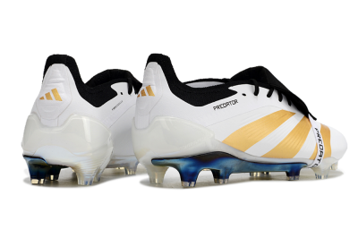Adidas Predator Elite Foldover Tongue FG Low-Tops Soccer Cleats - White/Gold/Black