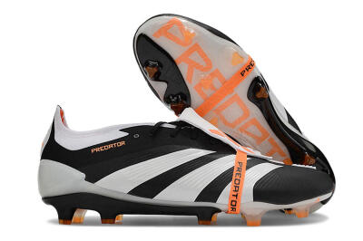 Adidas Predator Elite Foldover Tongue FG Low-Tops Soccer Cleats - White/Black/Orange