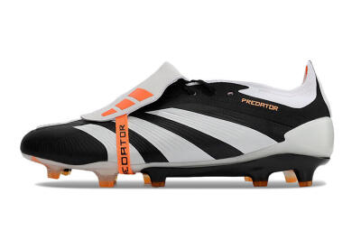 Adidas Predator Elite Foldover Tongue FG Low-Tops Soccer Cleats - White/Black/Orange